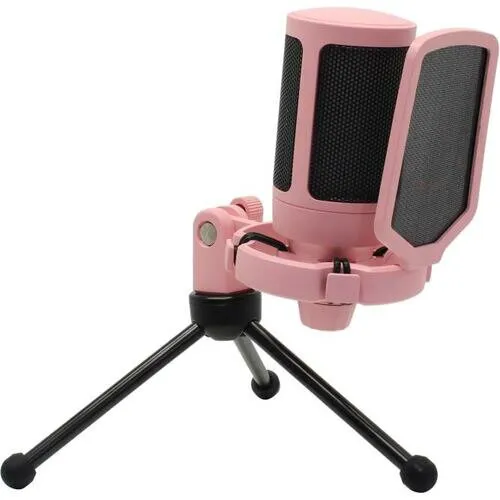 CKMOVA Конденсаторный USB Микрофон Fifine A6V с RGB-подсветкой (Pink) микрофоны-3