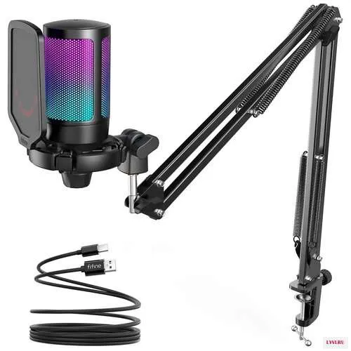 Микрофон Fifine с RGB подсветкой, модель A6T .